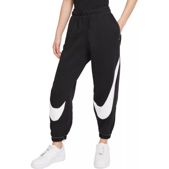 Nike Pants - Nike NSW Swoosh Fleece Jogger Pants DD5582-010 Black White